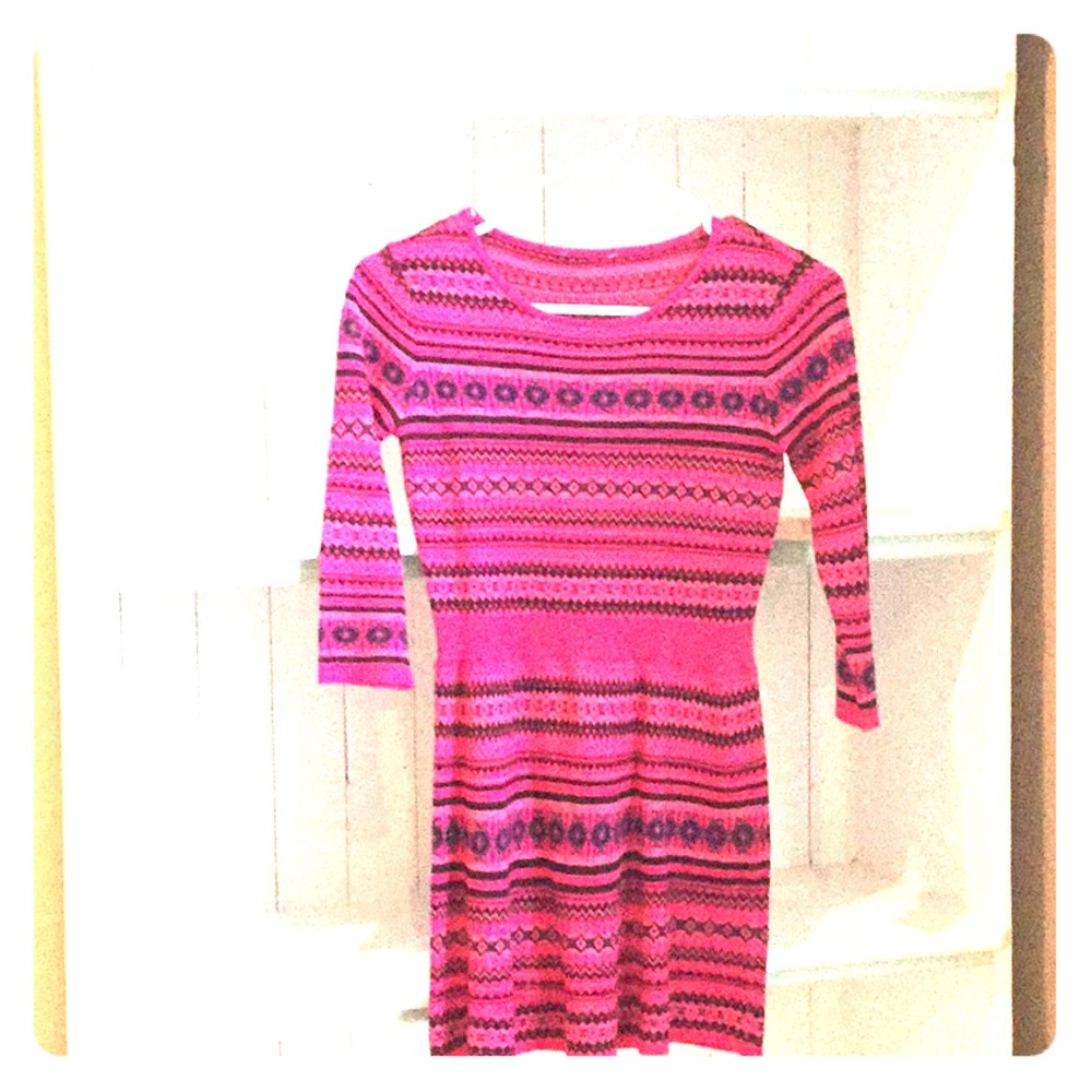 A pink patterned dress